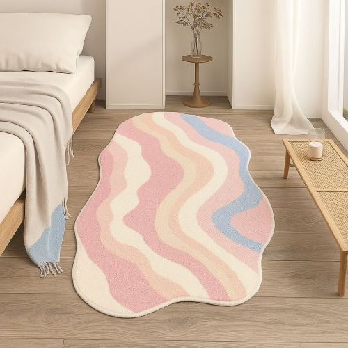 Abstract Wavy Pastel Hand Tufted Modern Carpet