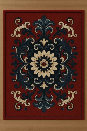 Floral Rectangular Hand Tufted Wool Carpet Traditional