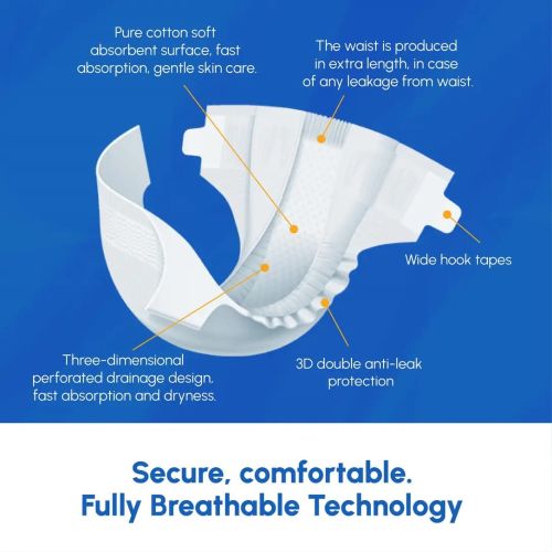 Adult Diapers, Color : White, Gender : Unisex