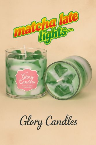 Glossy Spicy Latte Candle, Color : Green for Party