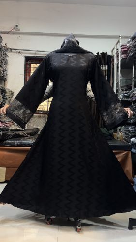 Plain Imported Jackard Burqa with Stone Work, Stitch Type : Stitched