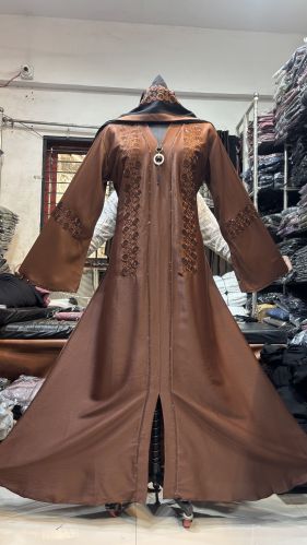 Plain Imported Tiktok Burqa with Stone&embrodery Work