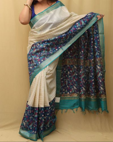 Cotton Hand Printed Sarees Casual, Festive, Or Party Wear