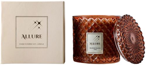 Plain Glossy Luxury Scented Soy Wax Candles, Color : Brown