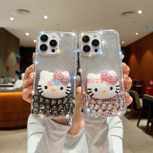 Handmade 3D Pearl Kitty iPhone 16 Phone Case