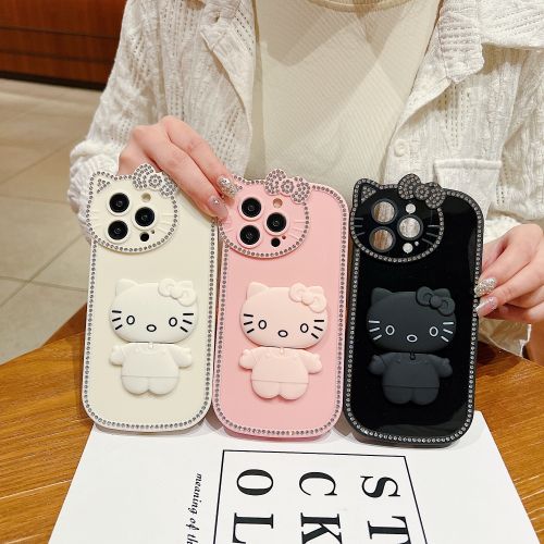 Kitty Mirror Stand TPU (Soft) iPhone 16 Pro Max Phone Case