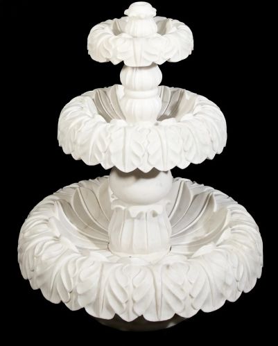White Marble Three Tier Fountain, Design : Modern