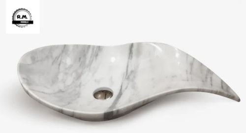 Plain Polished White Stone Designer Wash Basin, Sink Style : Bowl