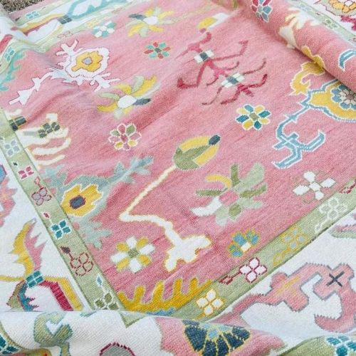 Printed Smooth Hand Knotted Carpet, Shape : Rectangular