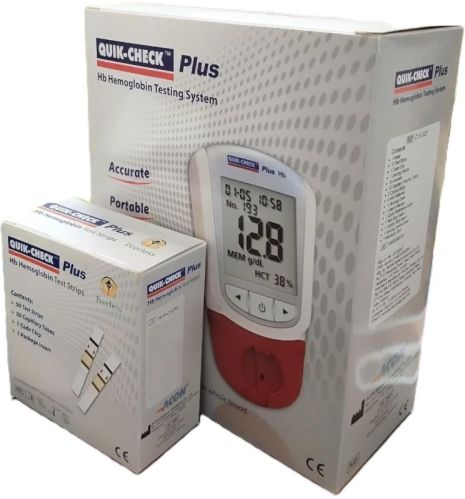 Plastic Quik Check Plus Hemoglobin Meter, Shape : Square