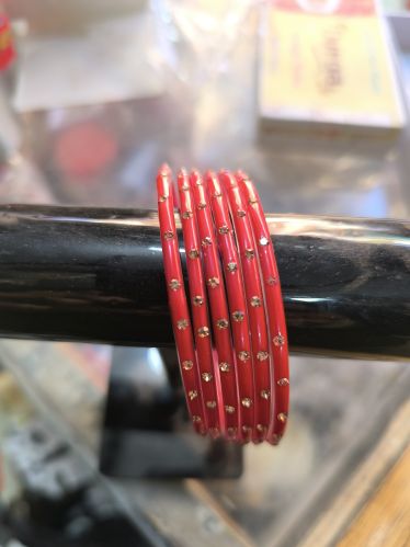 Plain Polished glass bangles, Shape : Round, Packaging Type : Red