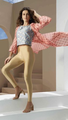 Straight Fit Lycra Shimmer Leggings Small, Medium, Large