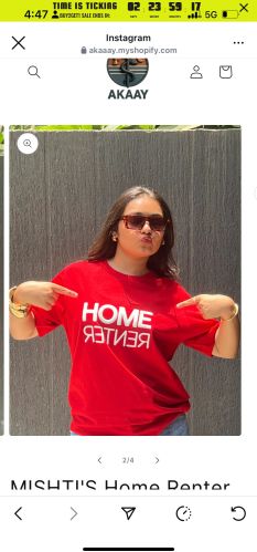 Printed Self Customized T Shirts, Color : Red, Gender : Women