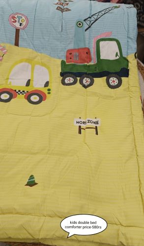 Cotton Printed Kids Double Bed Comforter Set