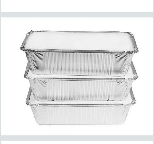 Aluminium foil container, Shape : Rectangular for Food Storage Takeout