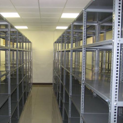 Steel MS Slotted Angle Racks, Packaging Type : Gray