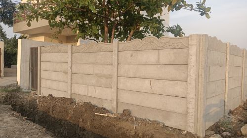 Polished Plain Construction Concrete Boundary Walls, Color : Creamy