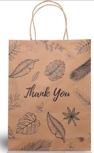 Printed Recycled Paper Bags, Packaging Type : Natural Brown