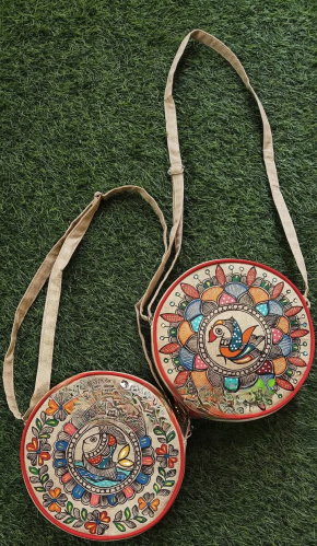 Canvas Circle Bags, Color : Natural