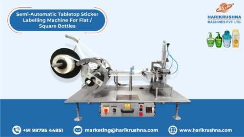 Flat and Square Bottle Sticker Labelling Machine