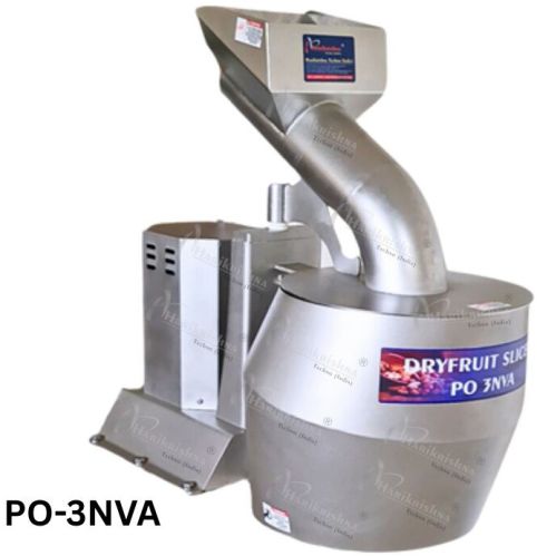Stainless Steel PO-3NVA Dry Fruit Slicer Machine, Color : Silver