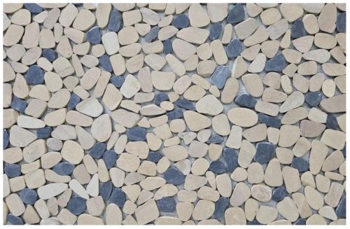 Polished White Pebble Stone Mosaic Tile, Color : Grey