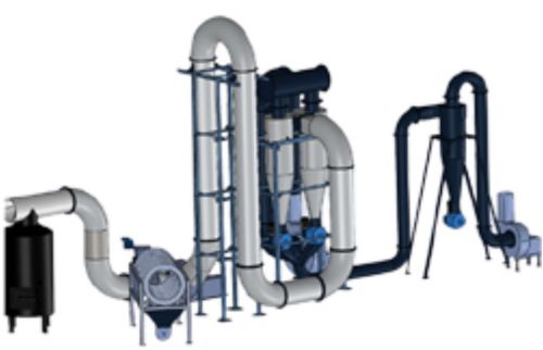 Polished Automatic Biomass Flash Dryer Machine, Color : Silver