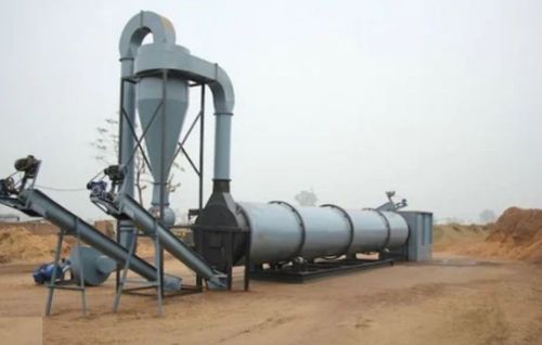 Polished Automatic Rotary Biomass Drum Dryer Machine, Color : Grey
