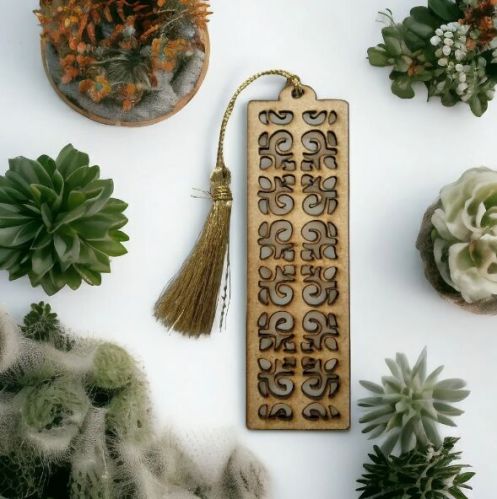 MDF Laser Cuting Bookmark, Color : Natural Wood Color