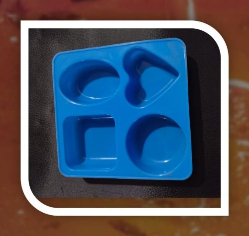 4 in 1-Small Silicon Soap Mould, Color : Blue
