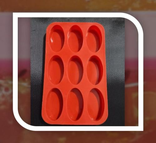 50 Gram Oval Silicon Soap Mould, Color : Orange