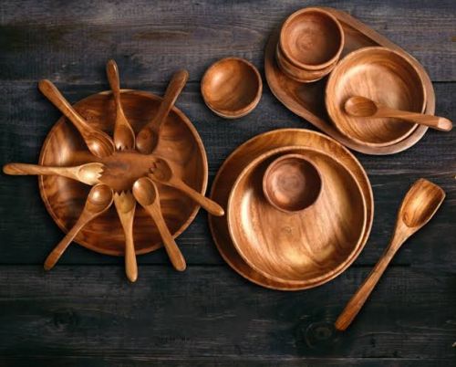 Plain Wooden Dinner Set For Restaurant, Hotel, Home