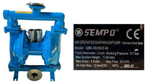 Impa 591707 Sempo Diaphragm Pump – 2″ Stainless Steel Air-Operated Pump for Industrial