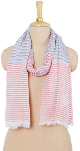 Blush Stripes Cotton Shawl with Tassels Fancy 100x180 Cm