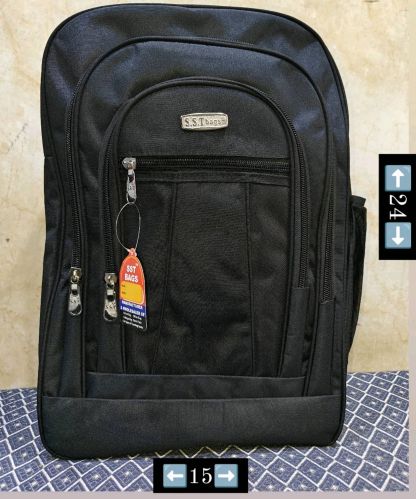 Plain Canvas Office Backpack, Color : Black