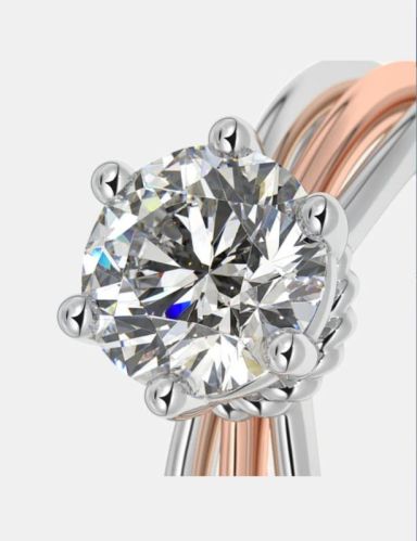 Polished Diamond Solitaire Ring, Color : Golden