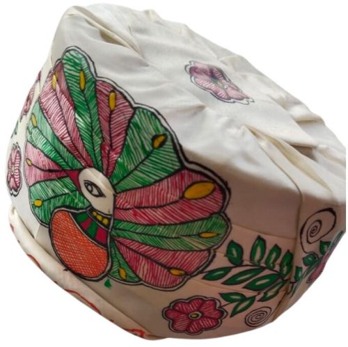 China Silk Multicolor Handmade Madhubani Painting Pag