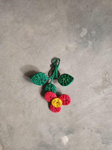Sikki Grass Multicolor Crochet Flower Keychain, Technics : Handmade