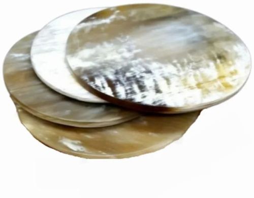 Polished Round Natural Horn Coasters Set 12 Cm for Home