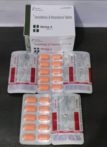 MALTOP-A Aceclofenac and Paracetamol Tablet, Color : Orange