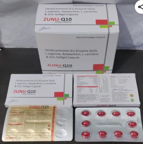 Coenzyme Q10 Capsule, Color : Red, Packaging Type : Plastic Packets