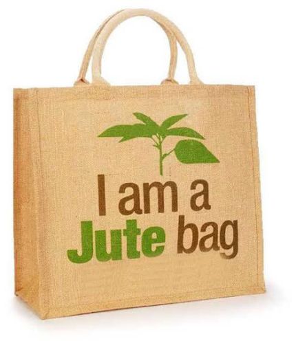 Printed Jute Canvas Bag, Color : Brown ( Base ) Standard Size