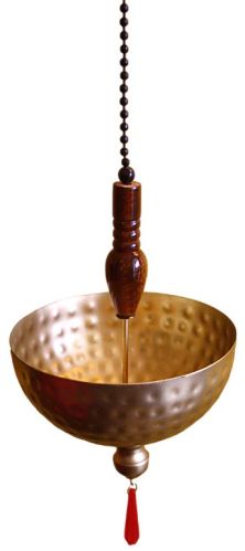 Powdered Gold Iron Hanging Urli For Decor