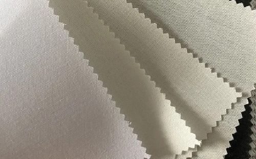 Streaky Patterns Cotton Fusible Interlining Fabric, Color : White