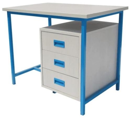 MDF Metal Table Single Person With Drawer
