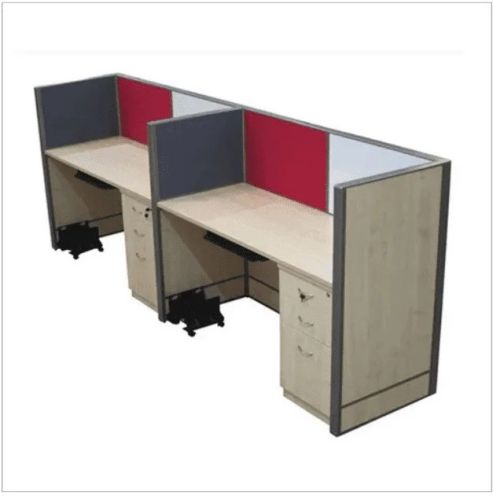 Engineered Wood Two Seater Leaner Workstation