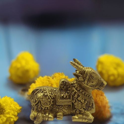 Brass God Puja Home Decor Nandi Idols