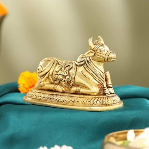Nandi Brass Handicraft Nandi Cow Statue