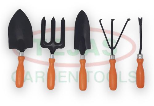 Tejas Powder Coated Steel Garden Tool Sets, Color : Matte Black