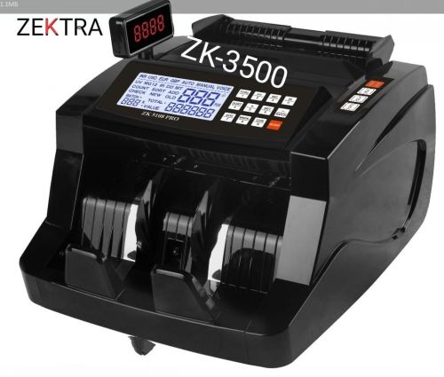 Automatic Zektra Zk 3500 Note Counting Machine, Color : Black